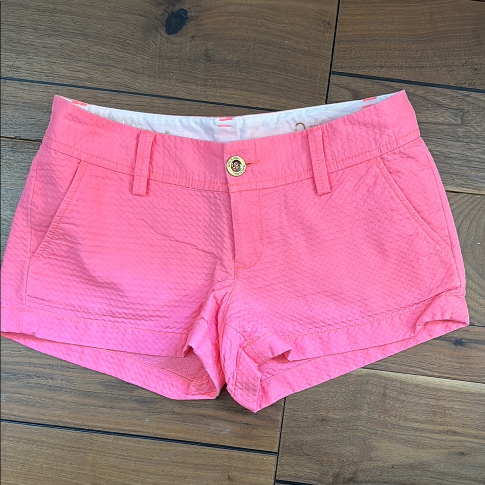 Lilly Pulitzer Pink Sun Ray Walsh Shorts Sz 0
